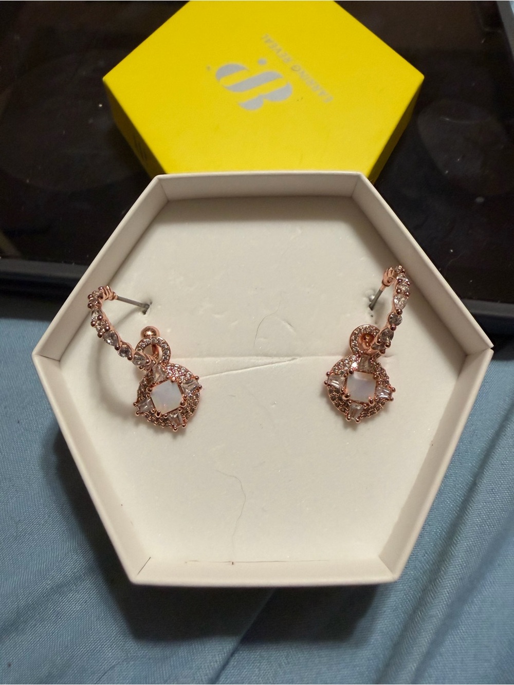 Moonstone on Rose Gold Hoops: Removable Charms